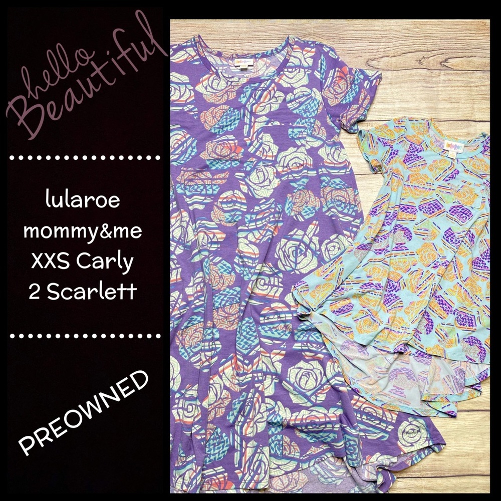 LulaRoe mommy and me set, XXS Carly, Scarlett 2. Originally $120